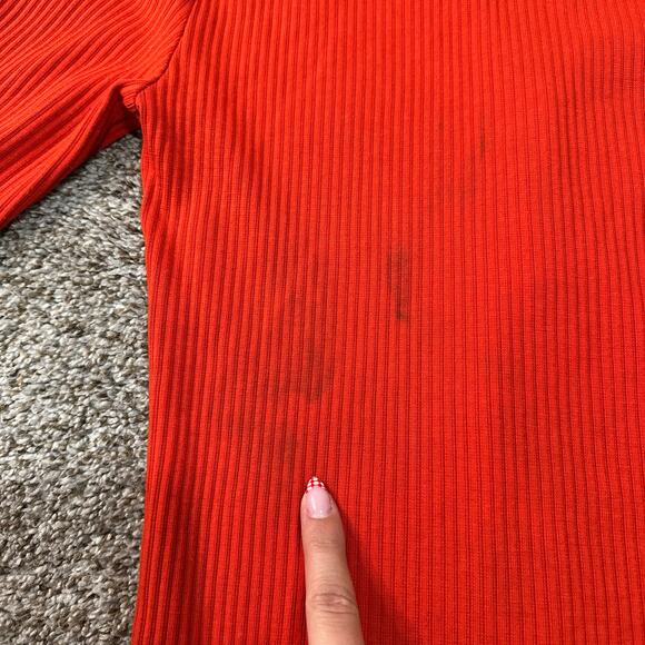 LOFT Women's Ribbed Polo Shirt Petite Size SP In Red - Picture 4 of 10